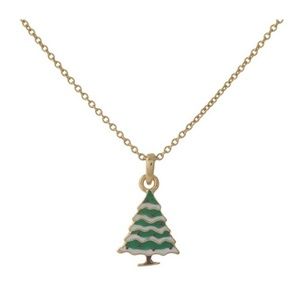 SALE 50% Christmas Tree Necklace w/Gold Tone Chain. 6.00